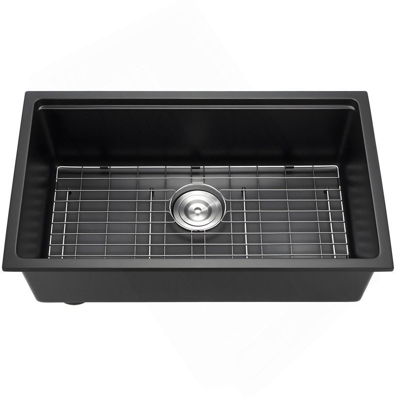 Évier de cuisine encastré 30 po en granite à cuve simple encastrable pour bar pour véhicule récréatif