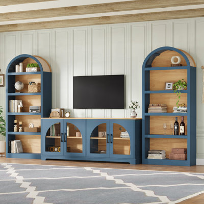 Ensemble de meuble télé 3 pièces avec bibliothèque pour téléviseur de 70 po ou moins