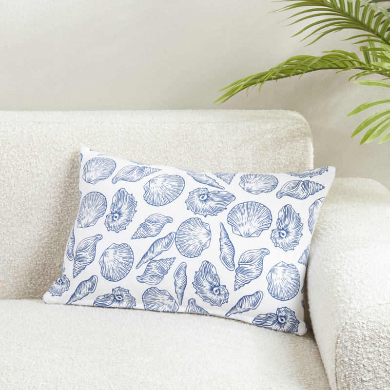 Housse de coussin Coastal Sea Shells, Polyester, H 20 po x l 13 po, Forme rectangulaire