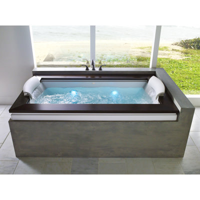 Fuzion® 72" x 42" Drop in/Undermount Whirlpool Acrylic Bathtub with Light and Heater