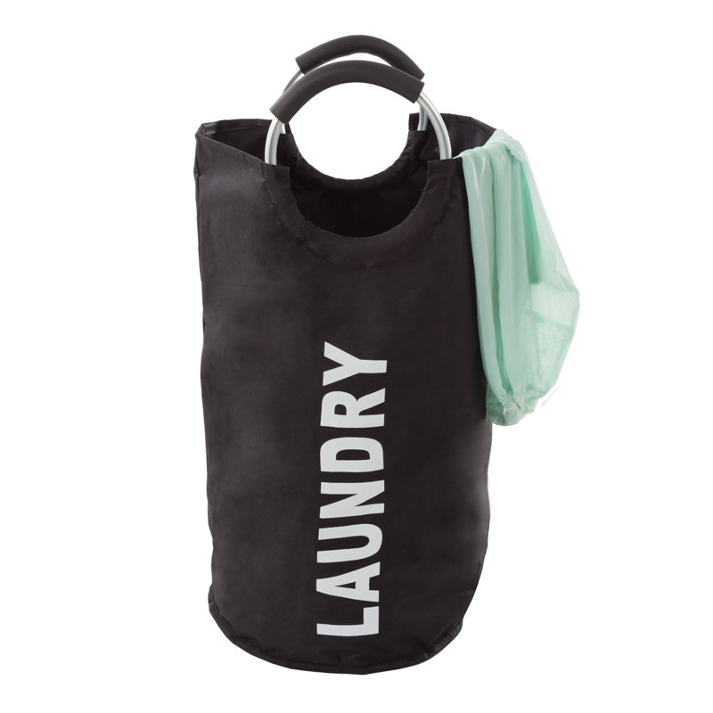 Laundry Hamper, Large Collapsible Canvas Clothes Basket with Round Handles for Convenient Carrying by Lavish Home