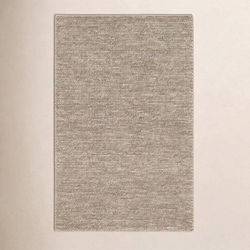 Tapis en laine tissé à plat Ackman, Brun, Rectangle de 5 pi x 8 pi