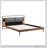 Brown&Gray Leather Bed With 2Pcs Night Lights-1216947479