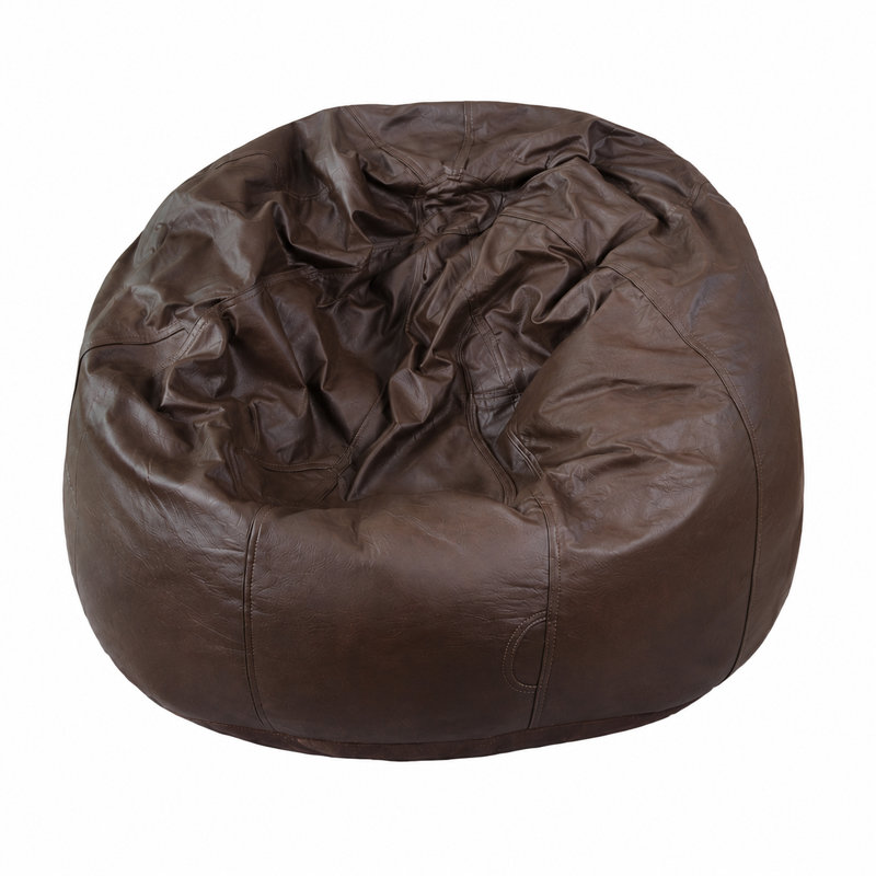 Grand coussin à billes, Similicuir brun