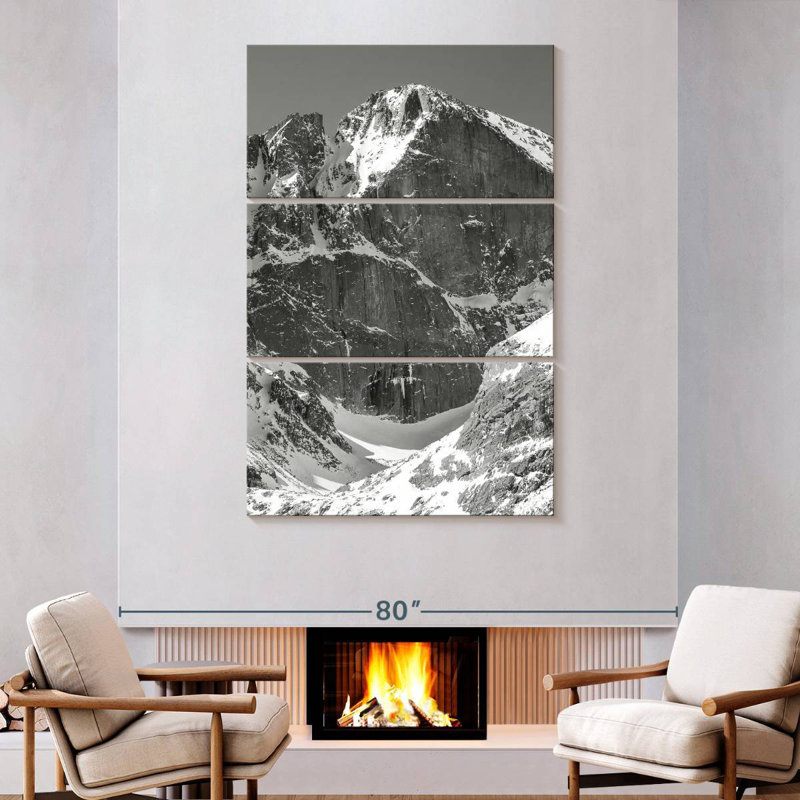Mont Rocheux enneigé Alvord, H 74 po x l 48 po