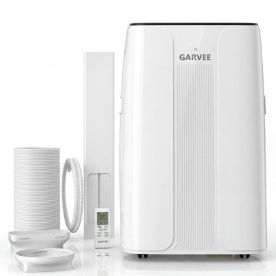 Climatiseur portatif 14 000 BTU, refroidit 850 pieds carrés, modes de déshumidification et de ventilateur, télécommande, noir