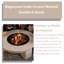 43.31" Light Beige Magnesium Ceramic Multifunctional Charcoal-First Patio Fire Pit Table With Grill, Compatible For Properly Sized Firewood