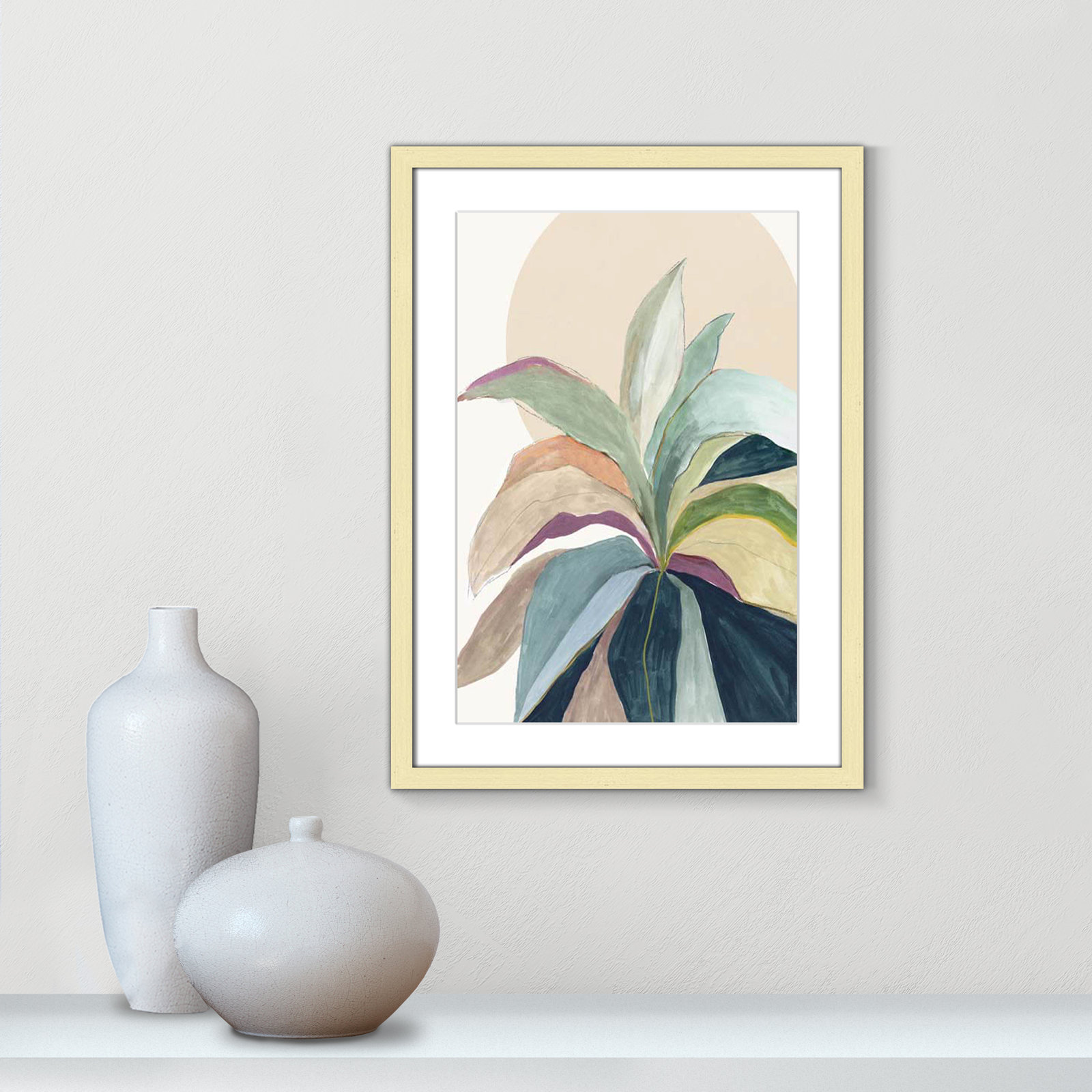Byer "Sunny Bright Leaves II" Print by Asia Jensen, 23" H x 17" W x 1.25" D, Gold Single Picture Frame, Yes