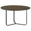 Table basse ronde Yaritza en bois de manguier naturel et bronze industriel