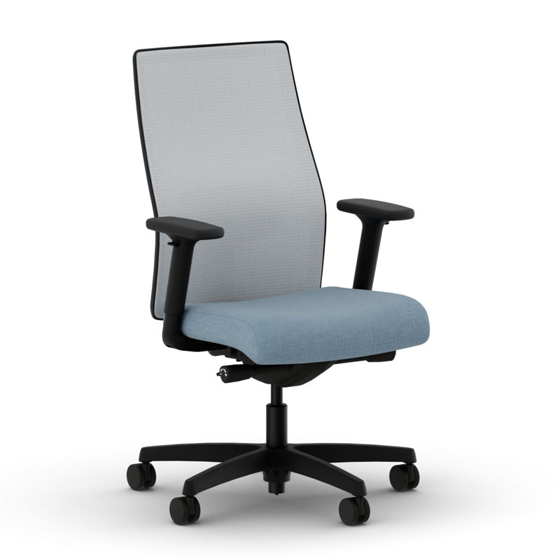 HON Ignition 2.0 Mid-Back Task Chair, Advanced Tilt, Black Frame, Carolina Blue