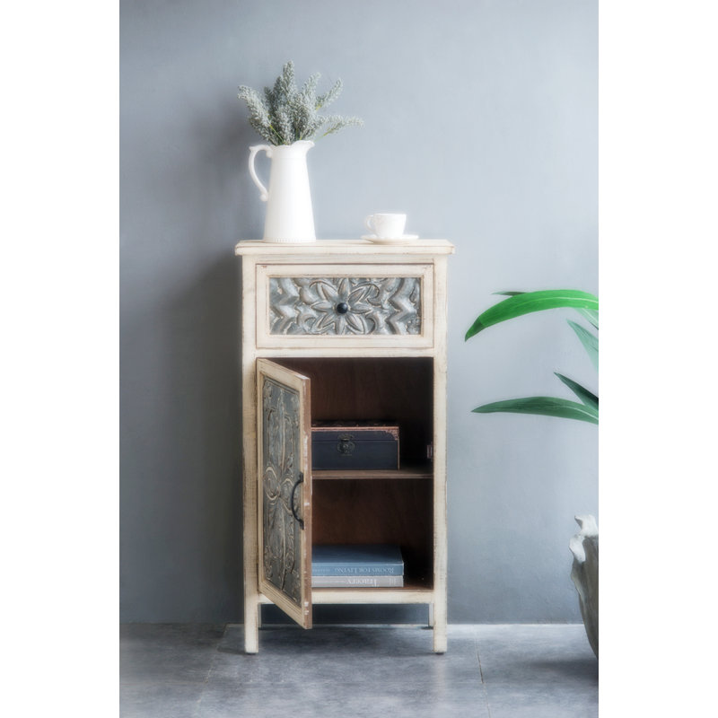 Commode d'appoint moderne avec portes miroir en bois