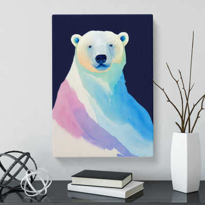 Watercolour Polar Bear - Wrapped Canvas