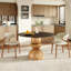 3/5/7 Pcs Modern Rustic Round Sintered Stone Dining Table Sets With Comfort Upholstered Kitchen Chairs For 2/4/6-132281073-132281078-132281080