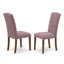 Ensemble de mobilier de salle à manger 7 pièces composé d'une table de salle à manger rectangulaire et de 6 chaises rembourrées en lin Dahlia, acajou-2143611049-2077066046-2077066047
