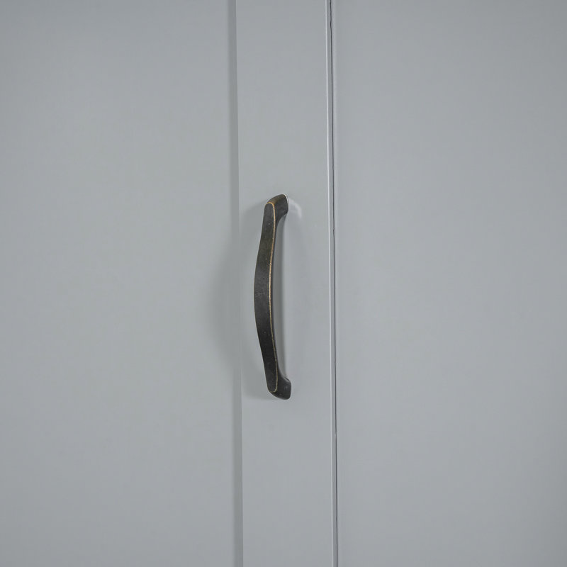 Grand lit gris avec étagères conçues et pratiques dans un cadre fonctionnel, Grand lit, Gris