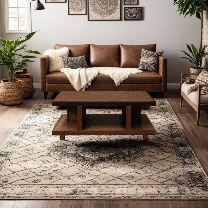 Table basse en bois massif Aspen 49 po, aucun assemblage requis, Brun