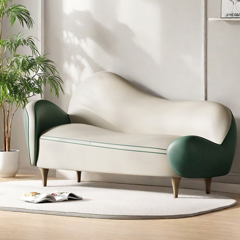 Fauteuil inclinable léger en similicuir de luxe, Orienté à gauche (vu de face), Vert / Beige
