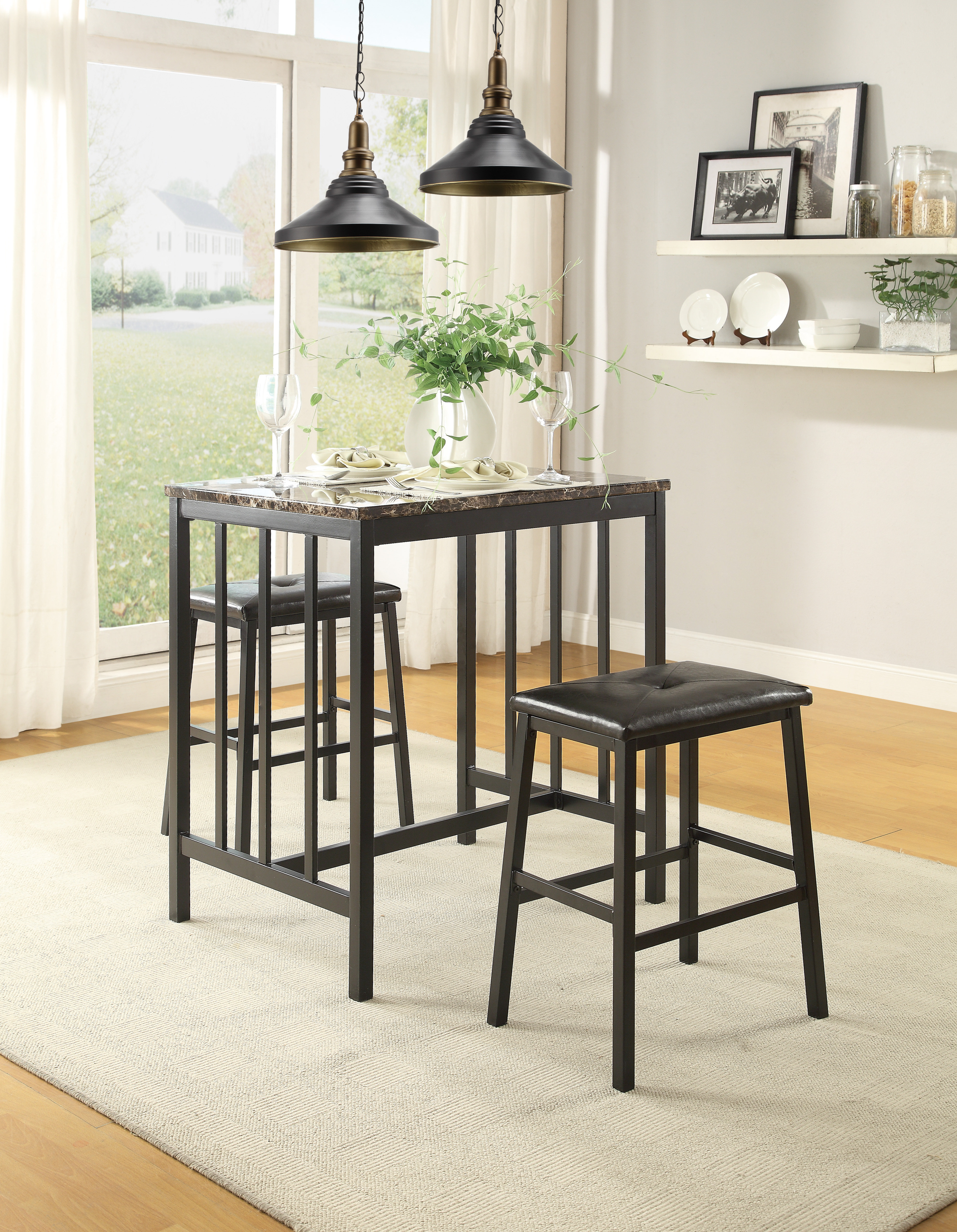 Woodhaven Hill Edgar 3 Piece Counter Height Pub Table Set & Reviews ...