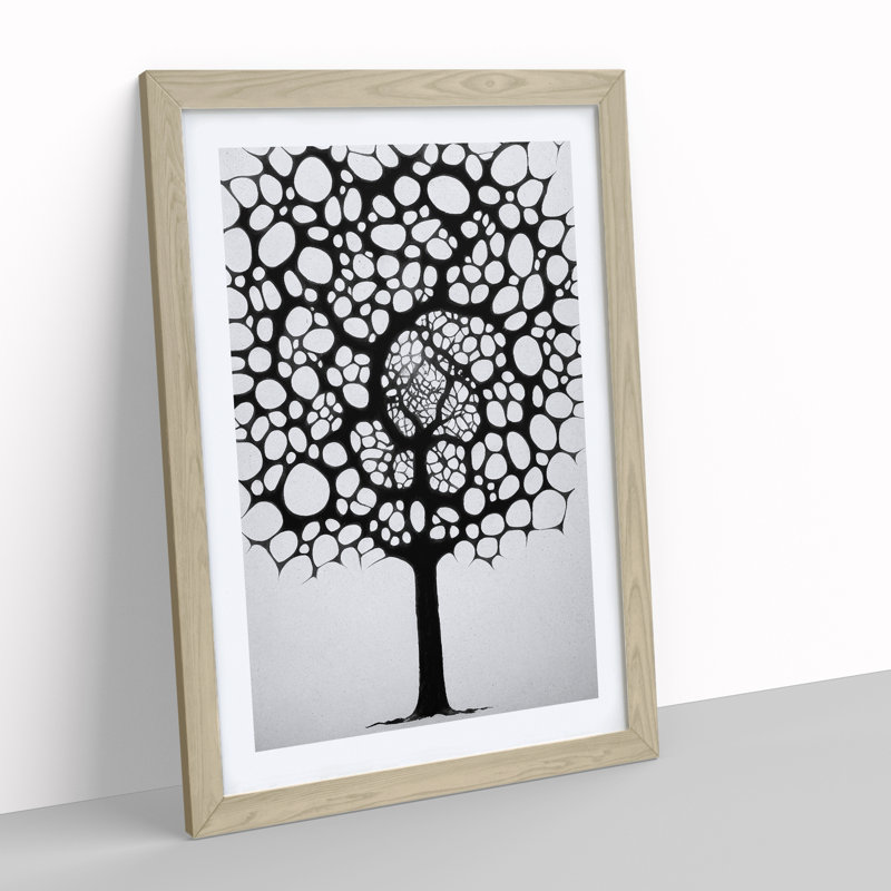 Monochrome Tree No.1 - Framed Print, 64cm H x 46cm W x 2cm D, Oak