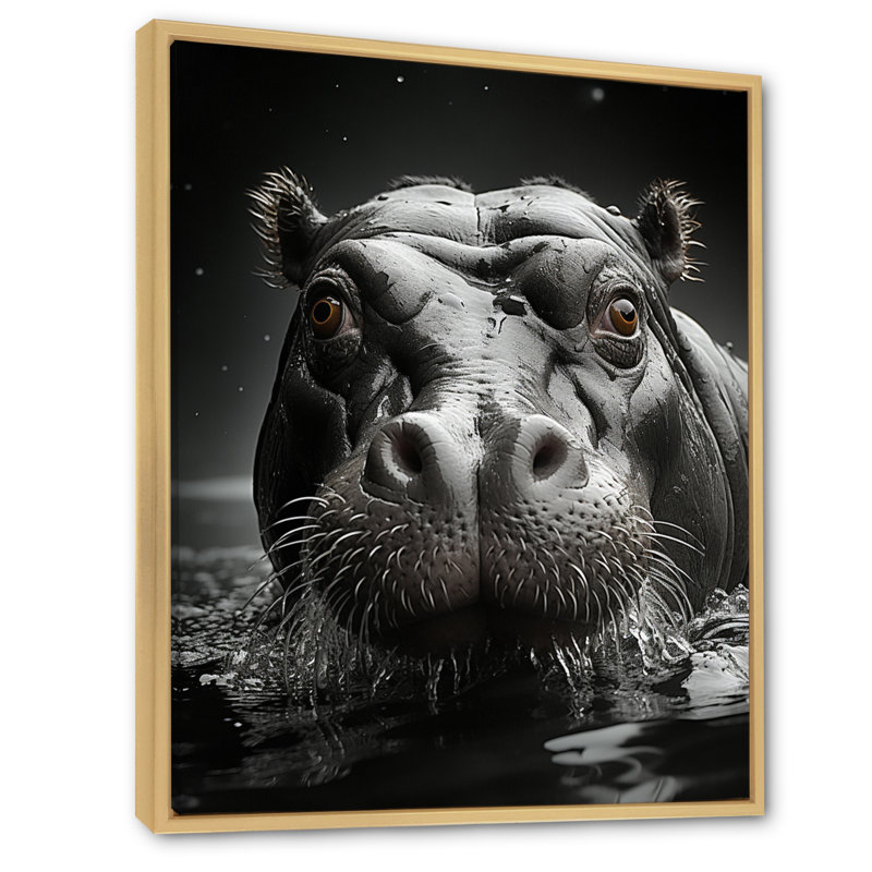 «Profondeville Hippopotamus Mighty Hippo II», reproduction sur toile encadrée, H 32 po x l 16 po x P 1 po