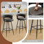 Tooborac Swivel Upholstered Counter Stool with Metal Frame-614464483-621838137