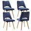 Dining Chairs, Chenille Upholstered, Hollow Back, 48cm Seat-979549736-979549751