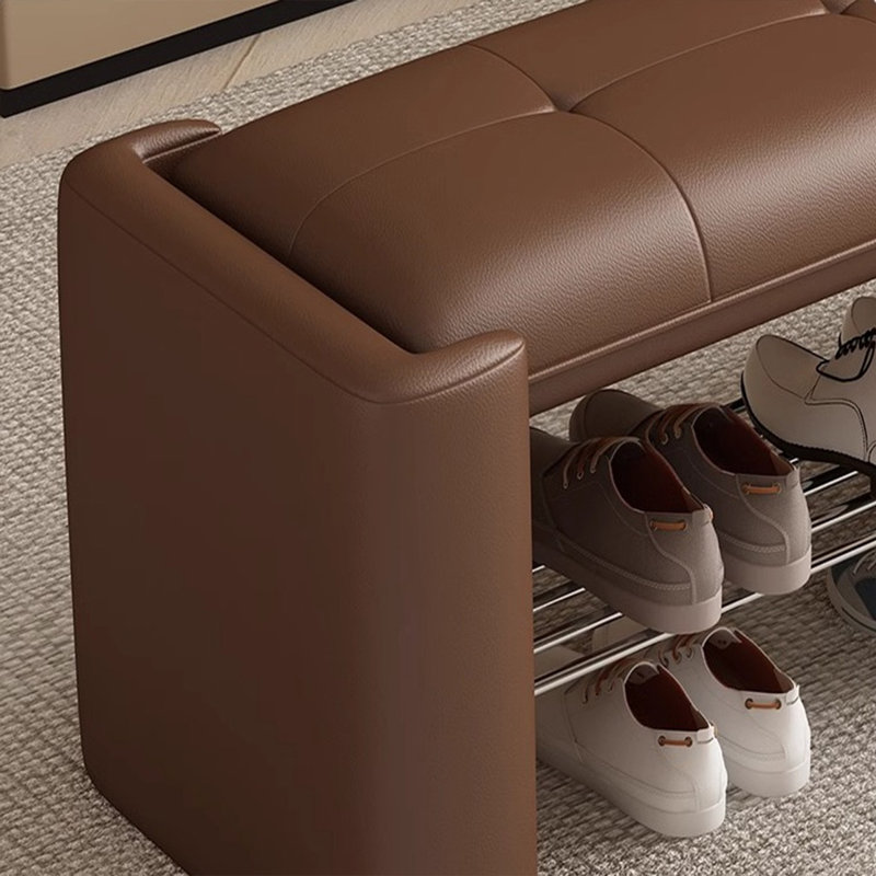Tabouret multifonctionnel pour chaussures, Brun, 15.74" H x 55.11" W x 17.54" D	
