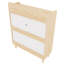 Armoire à chaussures de 31,5 pouces avec 2 tiroirs rabattables, conception nordique, pieds en bois massif, pour portes de rangement autoportantes de petite à moyenne taille, blanc et agencement de couleurs