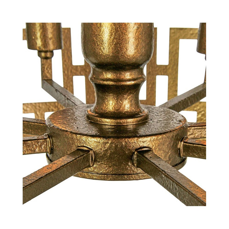 Lustre cylindrique unique à 8 lumières Fifth, Laiton bronzé