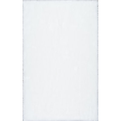 Tapis blanc à poils longs Mandelyn