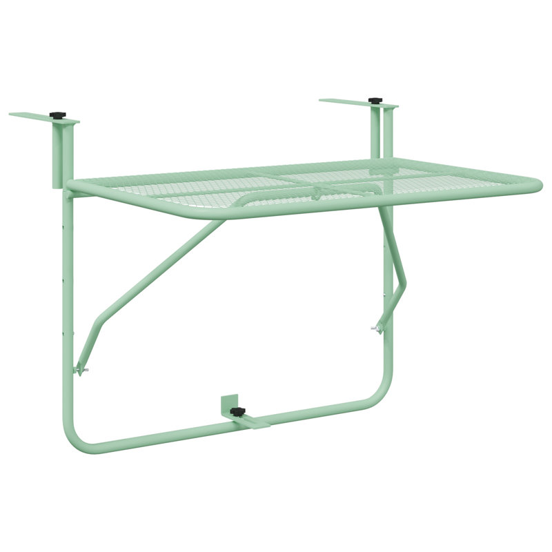 Balcony Table Metal Medium Collapsible Patio Table,  Mint Green