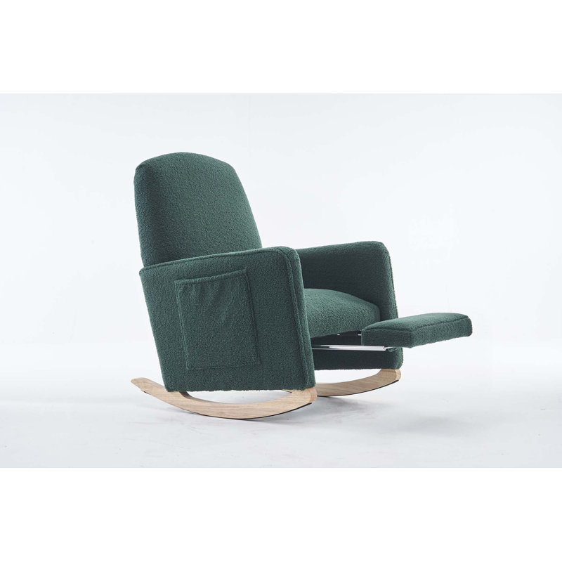 Chaise berçante de chambre de bébé avec repose-pieds réglable pour le salon, intérieur, Vert