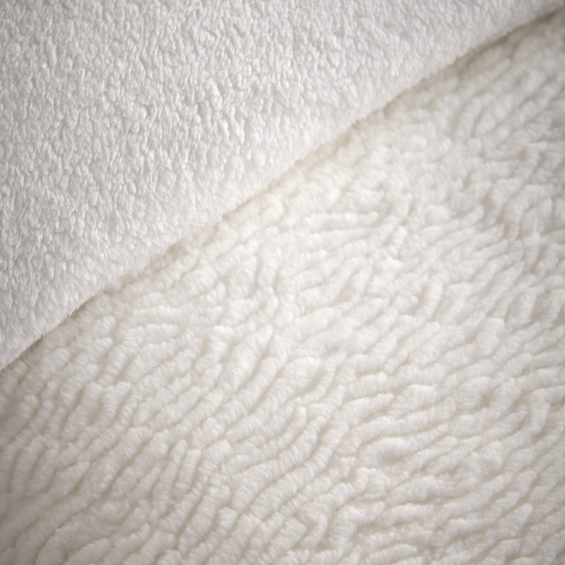 Textured Wave Faux Fur Duvet Cover Set, Double