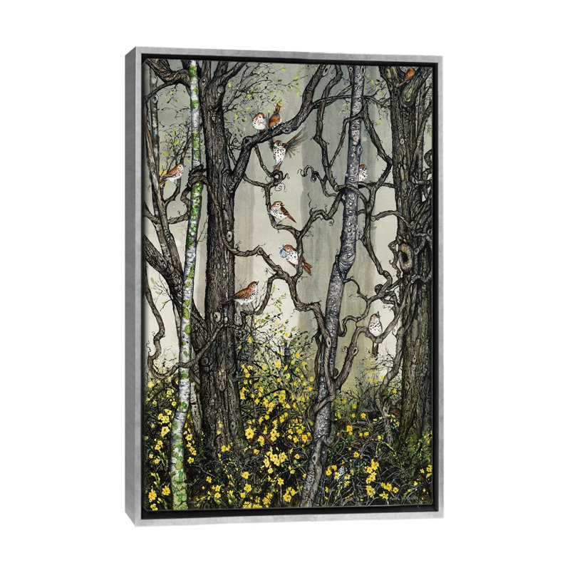 "Winter Jasmine" par Maggie Vandewalle-reproduction d’art, Toile avec cadre argenté, H 40 po x l 26 po x P 1,5 po