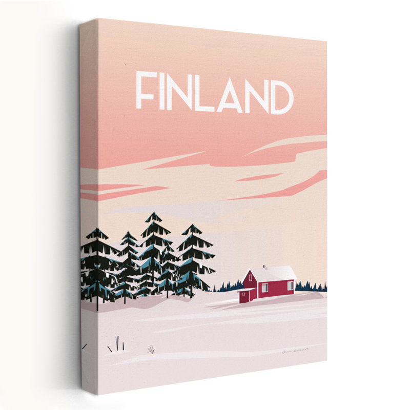 Illustration finlandaise de voyage - Finlande II, H 48 po x l 32 po