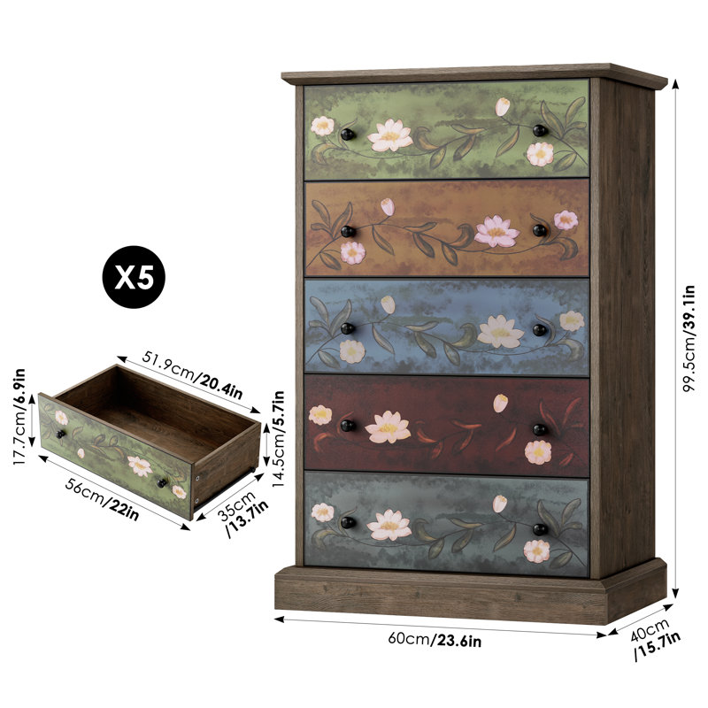 Commode 5 tiroirs Weatherholt