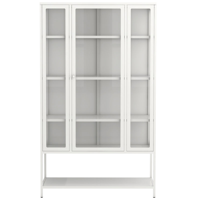 Vitrine haute en fer avec porte en verre