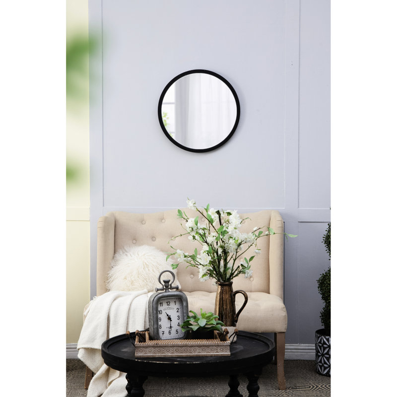 Miroir mural 20 po avec cadre en bois foncé - pour le salon, la salle à manger, le vestibule, la salle de bain, le bureau