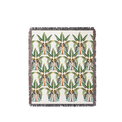 Jeté en mélange de coton Xavier Zebra