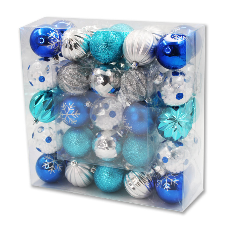 Arctic 50 Piece Assorted Ball Ornament Set, Or/argent