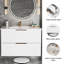 Armoire de base de meuble-lavabo compacte, MDF blanc, salle de bain moderne