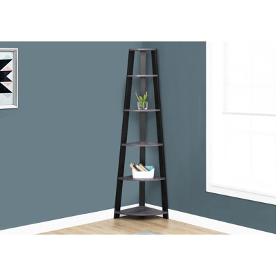 Bibliothèque de bureau 71 pouces 71 po - stratifié gris et noir