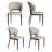 Modern 63" White Marble Dining Table Set With 4 Upholstered Chairs, Faux Leather Dining Chairs With Stainless Steel Legs, Rectangular Kitchen Table And Chair Set For Dining Room-1779502833-1779502835