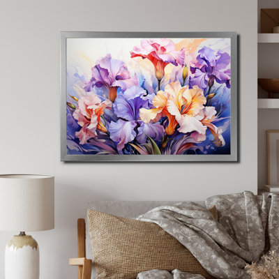 Iris Floral Canvas Wall Art, Meadow Flower Nature Print - Meadow Iris Whispers I
