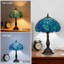 Lampe de table de style Tiffany avec abat-jour en verre teint, perles bleu marine fabriquées à la main pour la chambre à coucher, le salon, le bureau et le vestibule