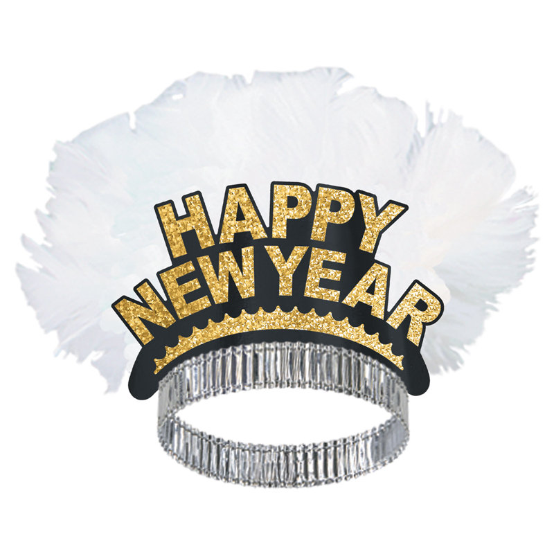 HNY Bird Of Paradise Tiaras, White/Gold