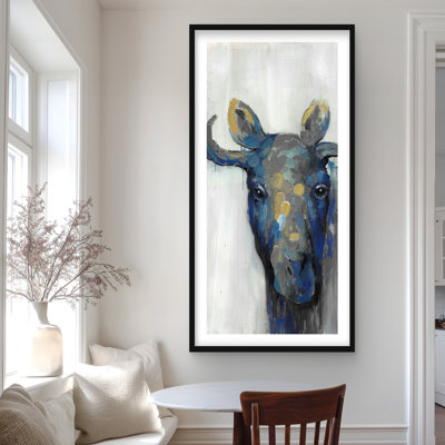 Blue Moose - Rustic Classic Blue Framed Matted Print Decor