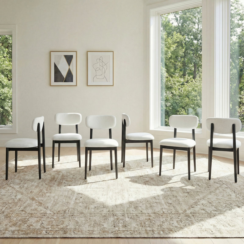 Chaise de salle à manger rembourrée avec pieds en bois 31 po H, 6