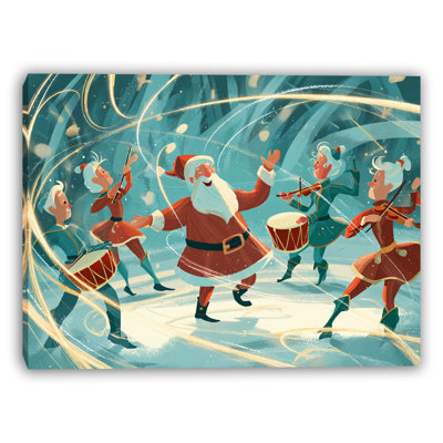 «Magic Forest Santa Serenade», art mural sur toile tendue
