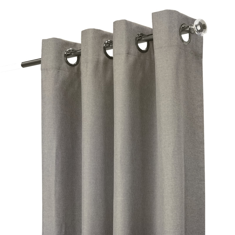 Danalynn Linen Solid Max Blackout Grommet Single Curtain Panel, 52" W x 95" L, Light Gray